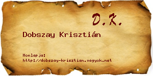 Dobszay Krisztián névjegykártya