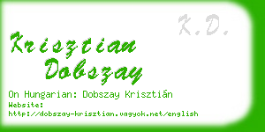 krisztian dobszay business card